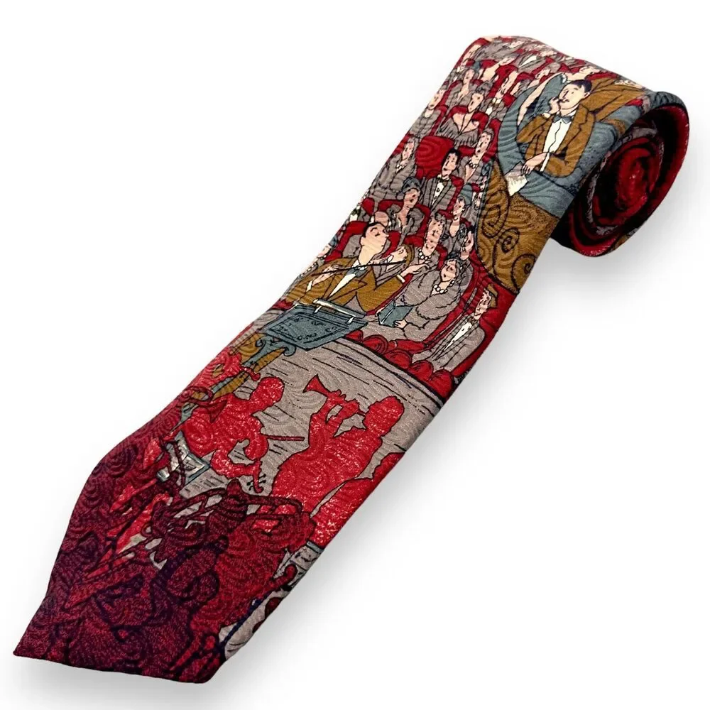 Tutto Matto Mens 100% Silk‎ Dress Tie Made in Italy Symphonic Print 59